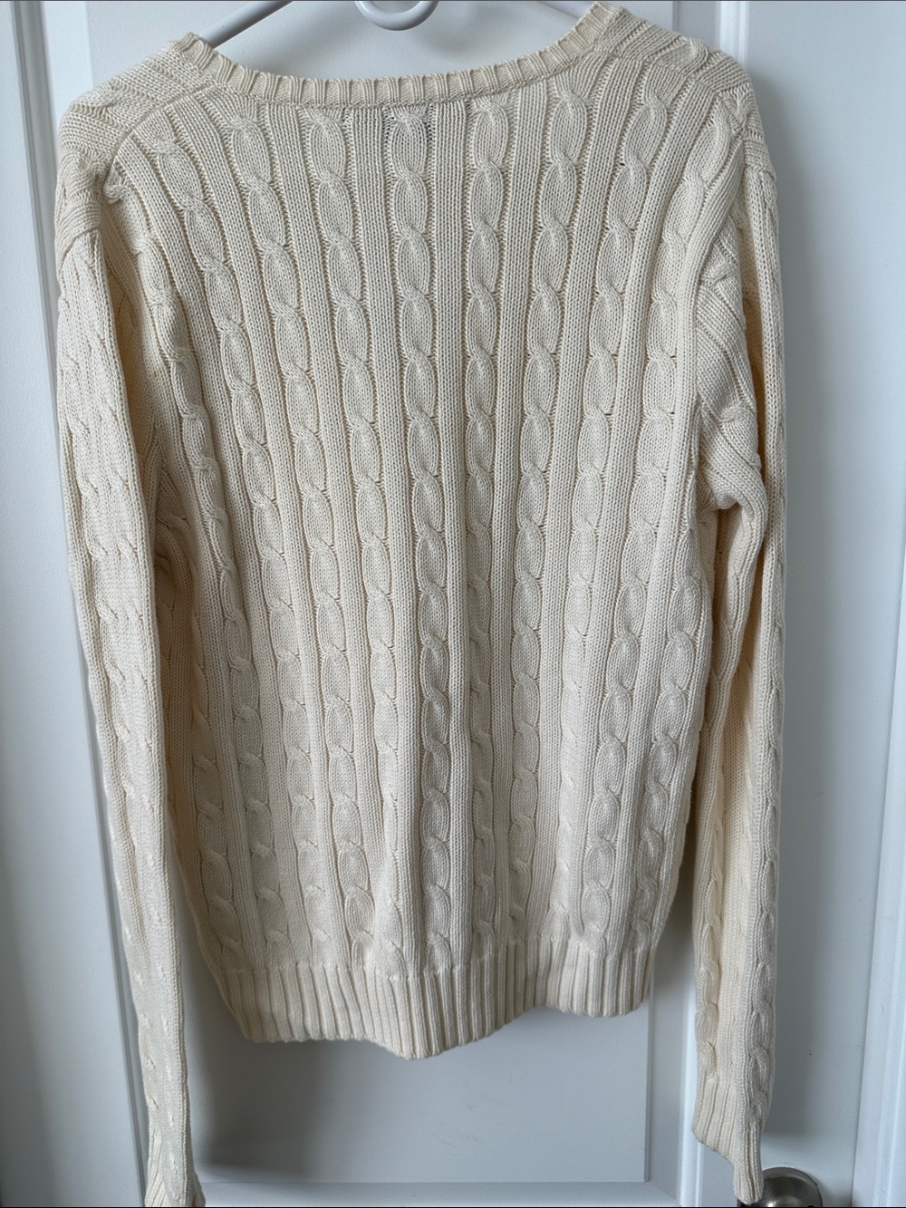 Ralph Lauren Cream Cable V-Neck Sweater - Picture 4 of 4